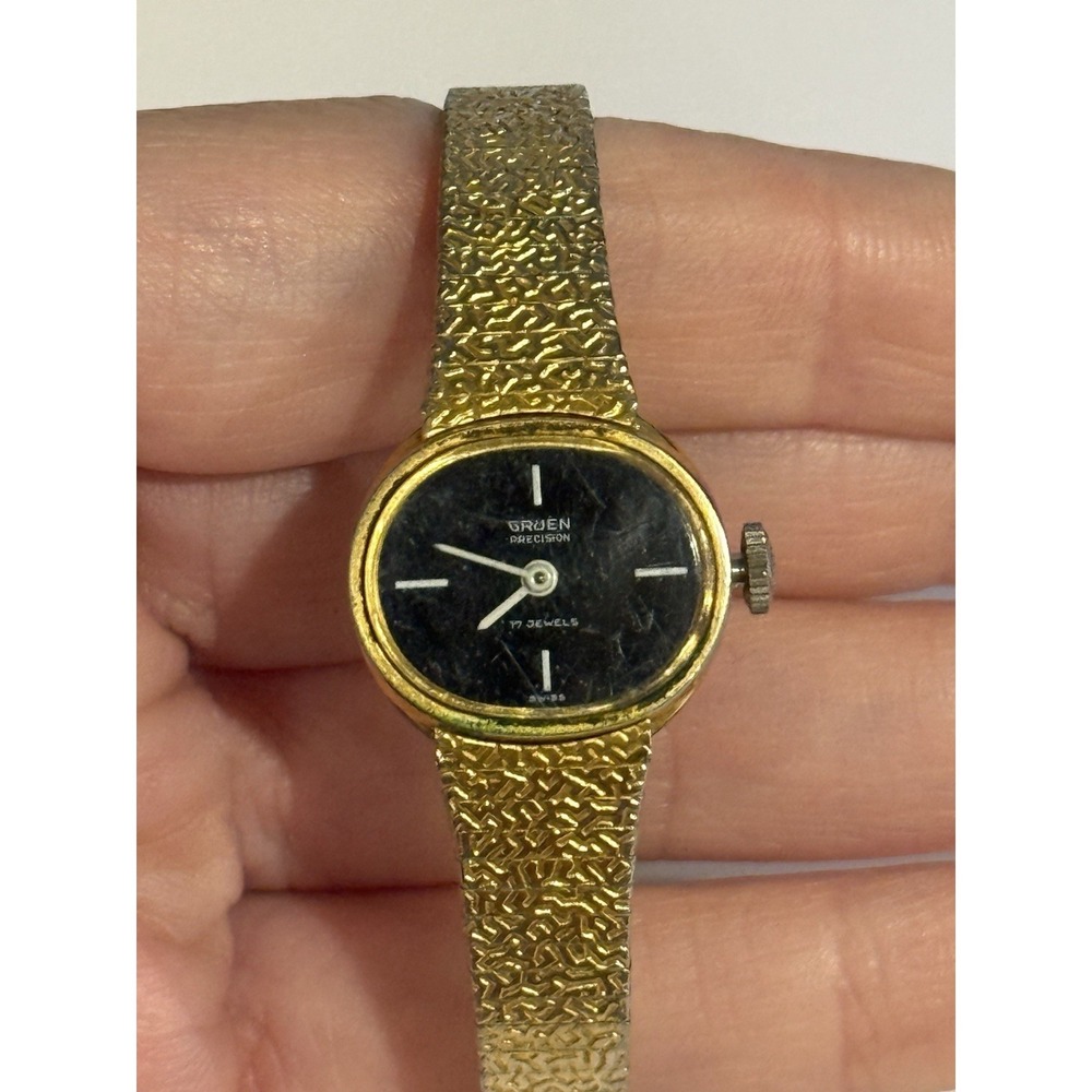 Gruen Precision 17J Ladies Watch 10K RGP 1/20 10K GF Band Parts Repair
